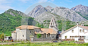 Hermitage of Our Lady of Pontón, landscape of the province of León, Picos de Europa
