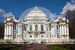 Hermitage pavilion near Catherine Palace in Rococo style in Tsarskoye Selo, Pushkin, 30 km south of Saint Petersburg