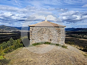 Hermitage of San Benito, in Orante & x28;Huesca - Spain& x29; . October 2017