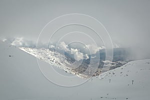 Hermon Mountain. Snow slope. Israel