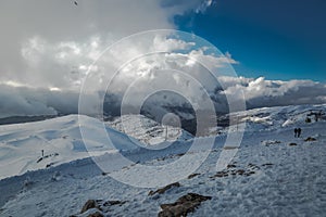 Hermon Mountain. Snow slope. Israel