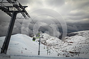 Hermon Mountain. Snow slope. Israel