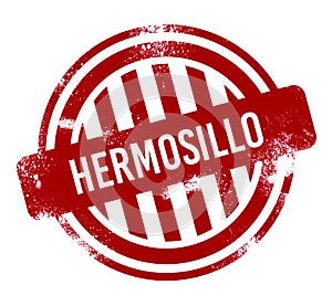Hermosillo - Red grunge button, stamp photo