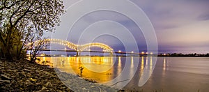 Hernando de Soto Bridge - Memphis Tennessee at night photo
