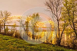 Hernando de Soto Bridge - Memphis Tennessee at night photo