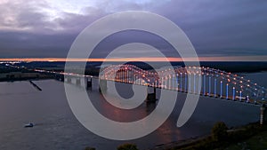 Hernando do Soto Bridge in Memphis between Arkansas and Tennessee - aerial view