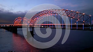 Hernando do Soto Bridge in Memphis over River Mississippi