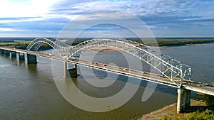 Hernando do Soto Bridge in Memphis over River Mississippi