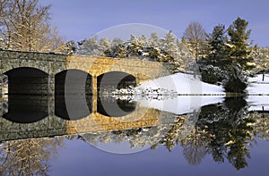 Herndon Virginia Stone Bridge Winter Scene