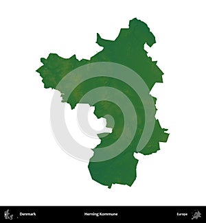 Herning Kommune, Denmark, isolated on white. Physical
