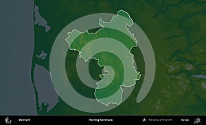 Herning Kommune highlighted, Denmark. Physical