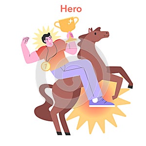 Hero Archetype illustration.Inspirational vector