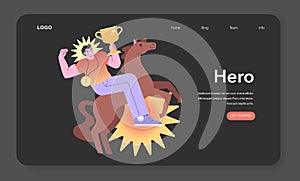 Hero Archetype illustration.Inspirational vector