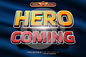 Hero Coming Comic Bold 3D Editable text Effect Style