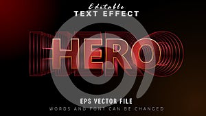 Hero editable vector text effect gold color