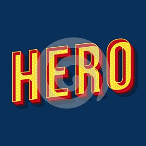 Hero vintage 3d vector lettering