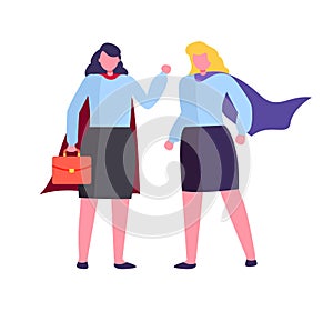 Hero Women Wearing Costumes Holding Briefcase