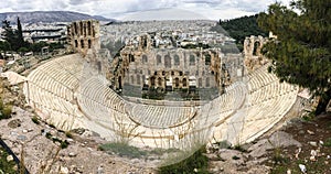 The Herodes Theatre Odeon of Herodes in ancient Acropolis, Athens