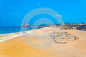 Herodian amphitheatre at ancient Caesarea in Israel photo