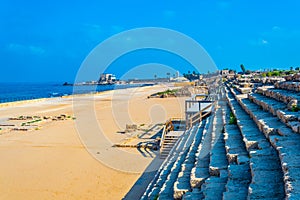 Herodian amphitheatre at ancient Caesarea in Israel photo