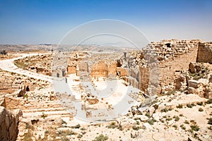 Herodion temple castle in Judea desert, Israel