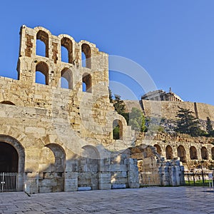 Herodion theater under acropolis, Athens Greece