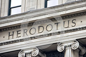 Herodotus Columbia university library inscription detail