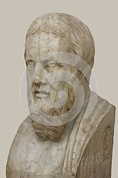 Herodotus. Marble bust of ancient Greek historian