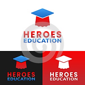 Heroes Education Logo Design Template