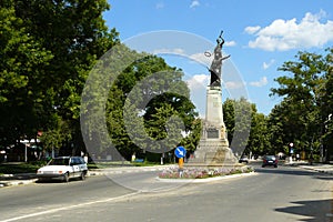 Heroes Monument statue in the city center of Oltenita city