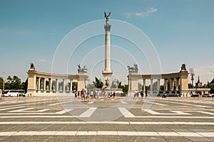 Heroes square in Budapest photo