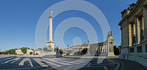 Heroes` Square in Budapest, Hungary