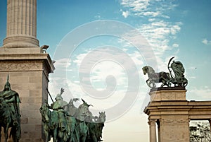 Heroes Square in Budapest (Hungary)