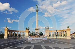 Heroes Square in Budapest, Hungary