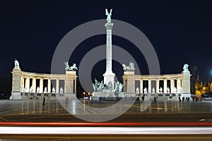 Heroes Square in Budapest, Hungary photo