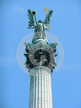 Heroes Square Budapest hungary. Melenium monument