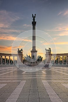 Heroes Square Budapest Sunrise