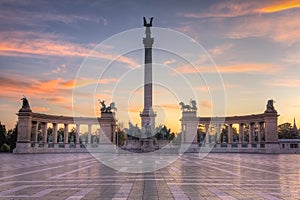 Heroes Square Budapest Sunrise