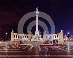 Heroes Square monument in Budapest Hungary