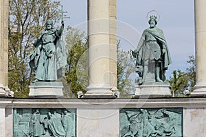 Heroes` Square and War Memorial in Budapest. Hungary