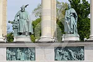 Heroes` Square and War Memorial in Budapest. Hungary