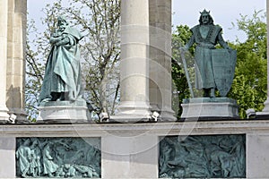 Heroes` Square and War Memorial in Budapest. Hungary