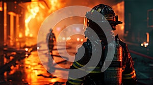 The Heroic Firefighter Battling an Epic Blaze.
