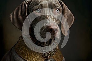 Heroic Portrait Illustration of Dog as Steampunk Guardian