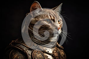 The heroic and valiant cat knight takes center stage in this stunning portrait.