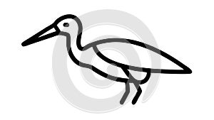 Heron bird outline icon, wildlife animal graphic illustration , vector design Generative AI photo