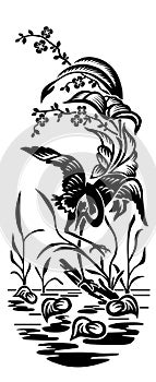 Heron graphic illustration