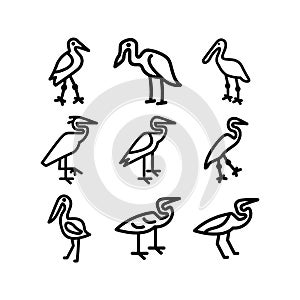 heron icon or logo isolated sign symbol vector illustration