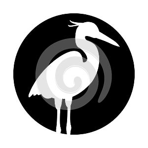 Heron vector illustration black silhouette