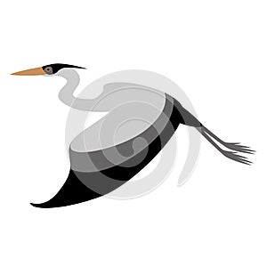 Heron, vector illustration,flat style,profile